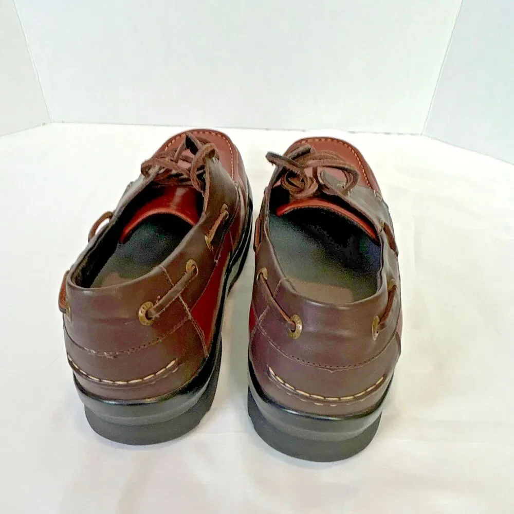 Apex B2900M Men’s Brown Leather Lace Up Boat Shoes US 12 EEEE Wide